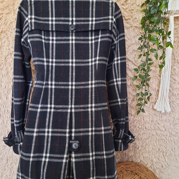 Jacob Wool Blend plaid peacoat, size xs - Picture 3 of 10